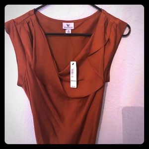 Copper silky blouse